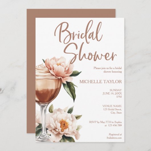 Invitation Elégant Mocha Mousse Boho Earth Tones (Devant / Derrière)