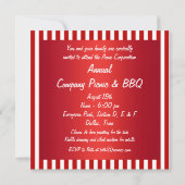 Invitation Élégant Modèle de la Fête de la Bande Rouge et Bla (Dos)