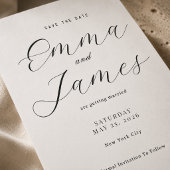 Invitation Élégant modèle de Save the Date Script + Serif