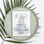 Invitation Élégant Modèle photo Mariage gris