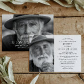 Invitation Elegant Modern 2-Photo Funeral/Memorial Service