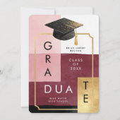 Invitation Elegant Modern Abstract Graduation Cap Party (Devant)
