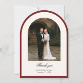Invitation Elegant Modern Arch Photo Wedding Thank You Card (Devant)