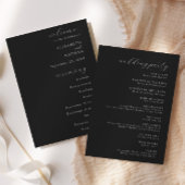 Invitation Elegant Modern Black Tie Formal Wedding Program