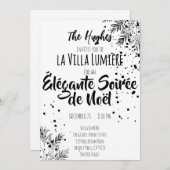 Invitation Elegant Modern Black & White Christmas Invite (Devant / Derrière)