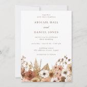 Invitation Elegant Modern Boho Floral Wedding (Devant)