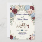 Invitation Elegant Modern Botanical All In One QR Code (Devant)