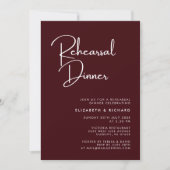 Invitation Elegant & Modern Burgundy Rehearsal Dinner (Devant)