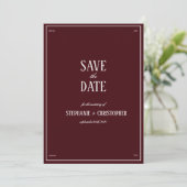 Invitation Elegant Modern Burgundy Wedding (Debout devant)