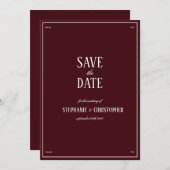 Invitation Elegant Modern Burgundy Wedding (Devant / Derrière)