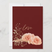 Invitation Elegant Modern Burgundy & White Rose Wedding  (Dos)