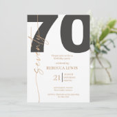 Invitation Elegant Modern Calligraphy 70th Adult Birthday (Debout devant)