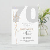 Invitation Elegant Modern Calligraphy 70th Adult Birthday (Debout devant)