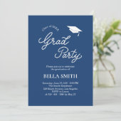 Invitation Elegant Modern Calligraphy Photo Graduation Party  (Debout devant)