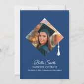 Invitation Elegant Modern Calligraphy Photo Graduation Party  (Dos)