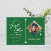 Invitation Elegant Modern Calligraphy Photo Graduation Party  (Debout devant)