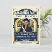 Invitation Elegant Modern Class of 2026 Photo Graduation (Debout devant)