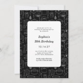 Invitation Elegant Modern Cooking Party Chef Birthday Party (Devant)