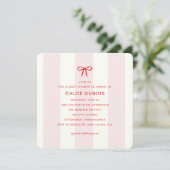 Invitation Elegant Modern Coquette Bow Pink Photo Baby Shower (Debout devant)
