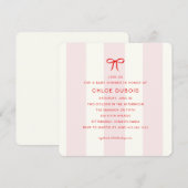 Invitation Elegant Modern Coquette Pink Baby Shower  (Devant / Derrière)