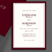 Invitation Elegant Modern Deep Burgundy Ivory Formal Wedding