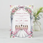 Invitation Elegant Modern Dusty Pink Rose Floral Wedding (Debout devant)