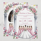 Invitation Elegant Modern Dusty Pink Rose Floral Wedding (Devant / Derrière)