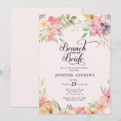Invitation Elegant Modern Floral Classic Bridal Shower Brunch (Devant / Derrière)