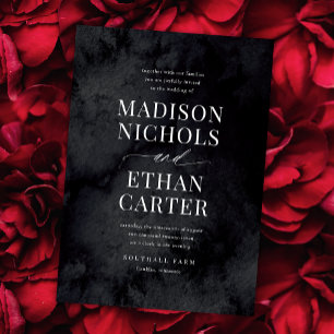 Invitation Elegant Modern Glam Black Goth Wedding