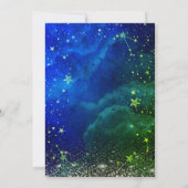 Invitation Elegant Modern Gold Stars Blue Green Sweet 16 (Dos)