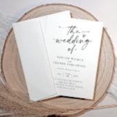 Invitation Elegant Modern Handwriting Black & White Wedding