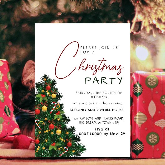 Invitation Elegant Modern Joy Christmas Party