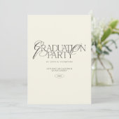 Invitation Elegant Modern Minimalist Typography Graduation (Debout devant)