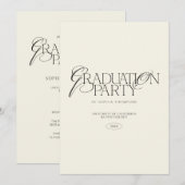 Invitation Elegant Modern Minimalist Typography Graduation (Devant / Derrière)
