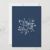 Invitation Elegant Modern Navy Blue Flowers & Script Wedding (Dos)