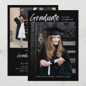 Invitation Elegant Modern Photo Collage Graduation Party Inv (Devant / Derrière)