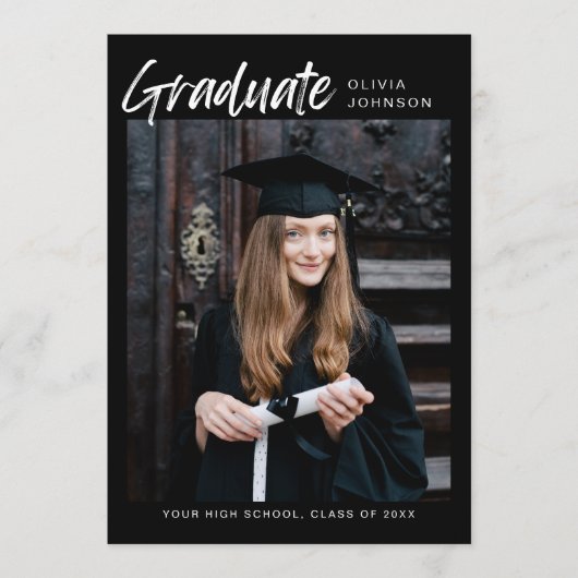 Invitation Elegant Modern Photo Collage Graduation Party Inv (Devant)