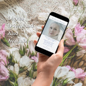 Invitation Elegant Modern Photo Dusty Blue Funeral