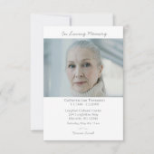Invitation Elegant Modern Photo In Loving Memory Funeral (Devant)