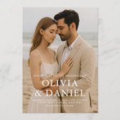 Invitation Elegant Modern Photo Wedding (Devant)