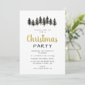Invitation Elegant Modern Pine Forest Christmas Party (Debout devant)