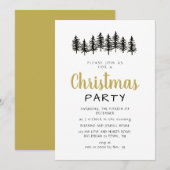Invitation Elegant Modern Pine Forest Christmas Party (Devant / Derrière)