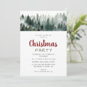 Invitation Elegant Modern Pine Forest Christmas Party (Debout devant)