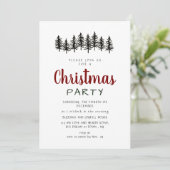 Invitation Elegant Modern Pine Forest Christmas Party (Debout devant)