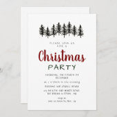 Invitation Elegant Modern Pine Forest Christmas Party (Devant / Derrière)
