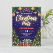 Invitation Elegant Modern Plaid Green Christmas Party (Debout devant)