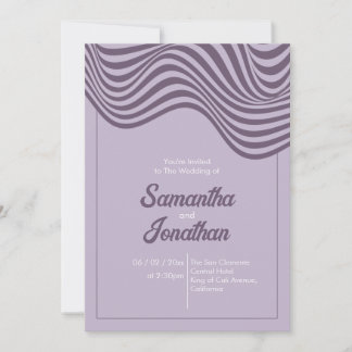 Invitation Elegant Modern Retro Wedding Flowing Wave Pattern