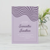 Invitation Elegant Modern Retro Wedding Flowing Wave Pattern (Debout devant)