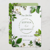 Invitation Elegant Modern Save the Date Card - Customizable (Devant / Derrière)