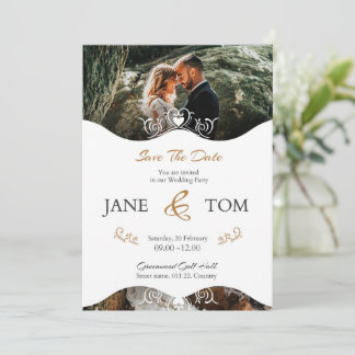 Invitation Elegant Modern Script Photo Classic